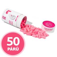 Haspro Universal ušné zátky, penové, 50 párov / 100 ks, růžové (5)
