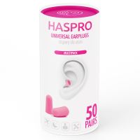 Haspro Universal ušné zátky, penové, 50 párov / 100 ks, růžové (10)