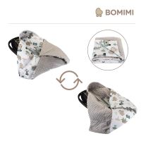 Bomimi Zavinovací deka do autosedačky minky pojízdná zoo, šedá (3)
