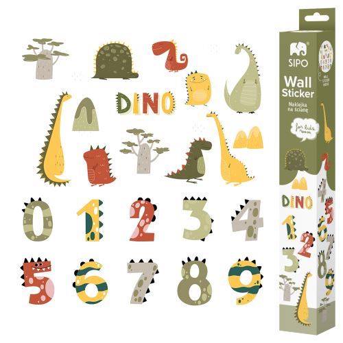 Sipo Nálepky na stenu pre detskú izbu,  Dino Numbers