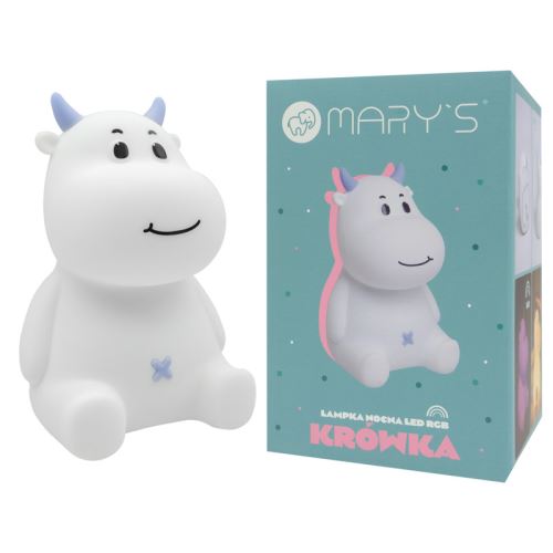 Mary's LED silikónové nočné svetlo RGB - kravička, modrá