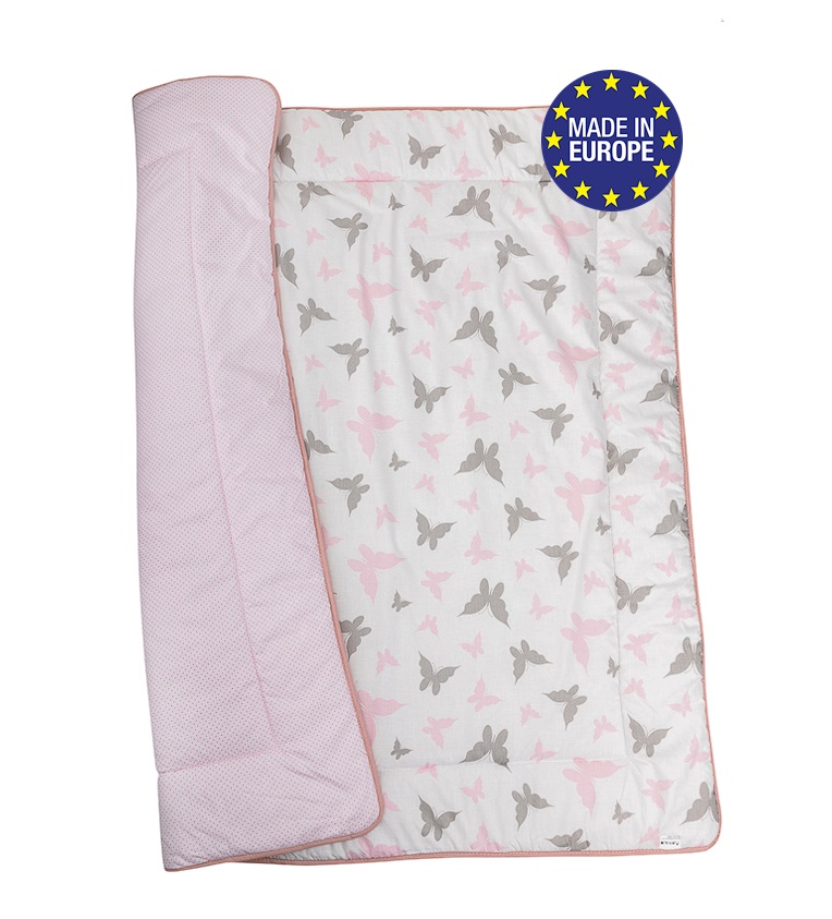 Bomimi hrací deka 120x120, bavlna, oboustranná motýlci, růžová