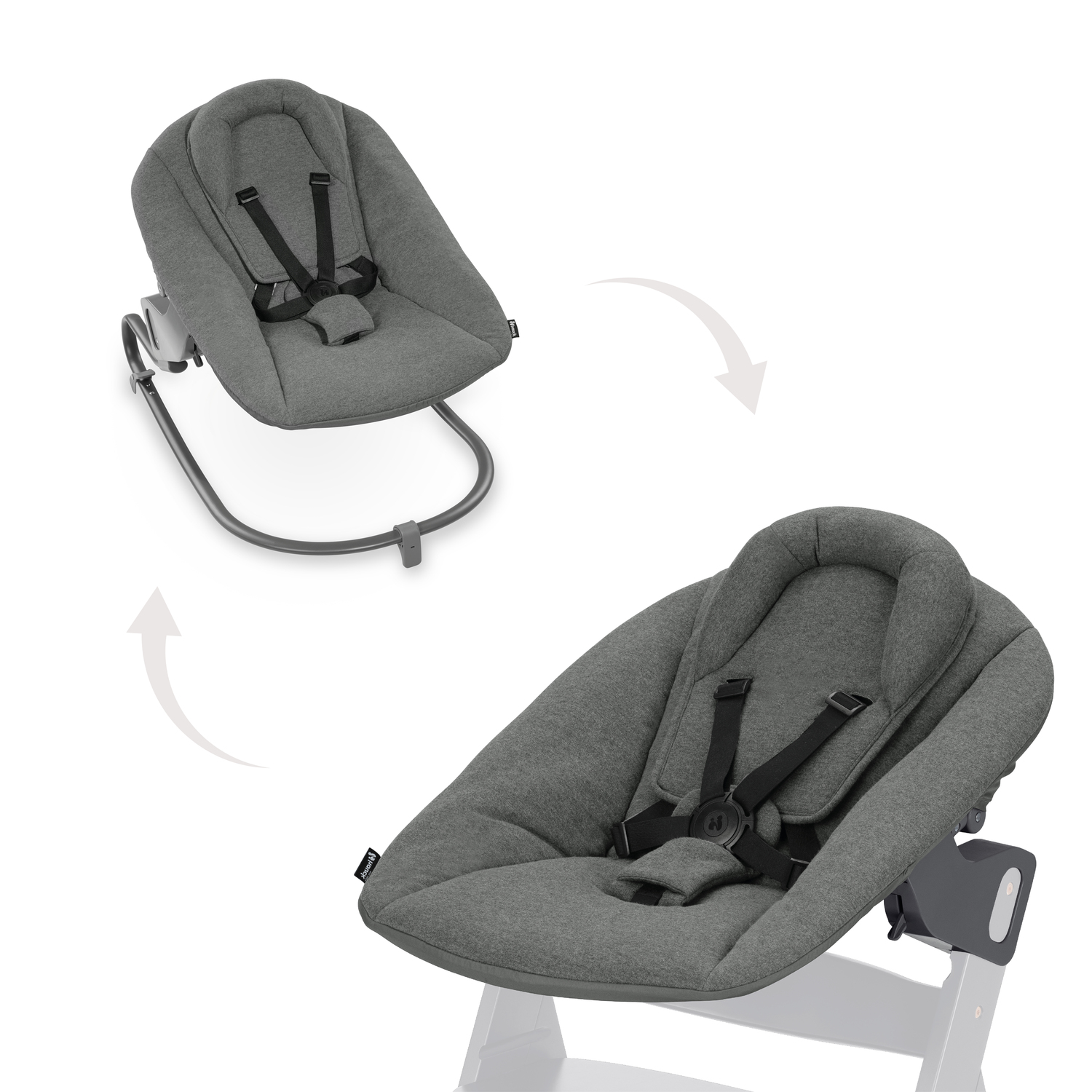 Hauck křesílko alpha bouncer premium dark grey k židli alpha+/beta+