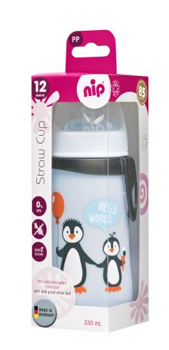 NIP Straw cup fľaša so slamkou PP, 330ml, chlapec (2)