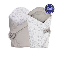 Bomimi Zavinovačka obojstranná VELVET LESNÉ ZVIERATKÁ, SIVÁ